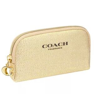 Coach Gold Glitter Coated Canvas cosmetic bag / pouch - Mini sized